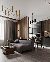 Современный интерьер для счастливой пары. Дизайн КУХНИ-СТУДИИ