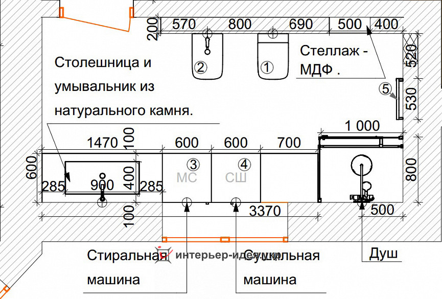 Легкая игривая ванная комната в стиле современная классика