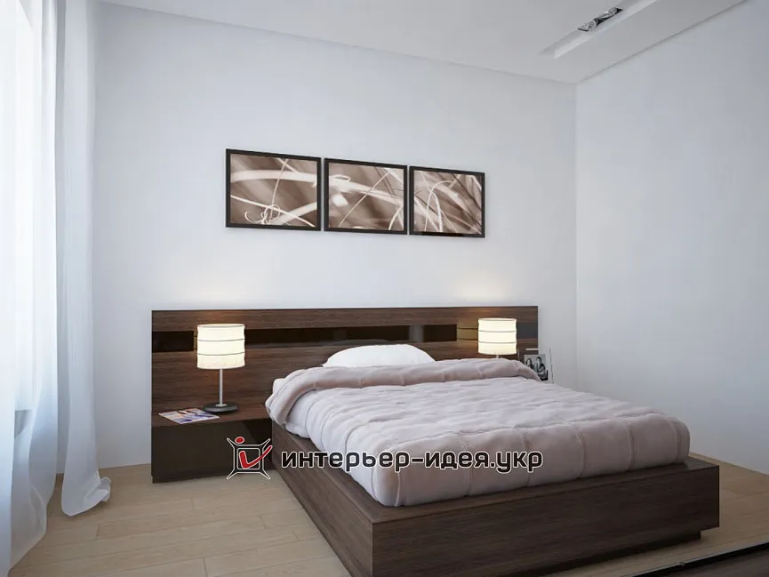 Дизайн спальни цвета молочного шоколада