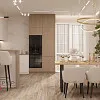 Современный минимализм в кухне-студии, 42 м.кв