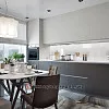 Дизайн минималистичной кухни в сером цвете