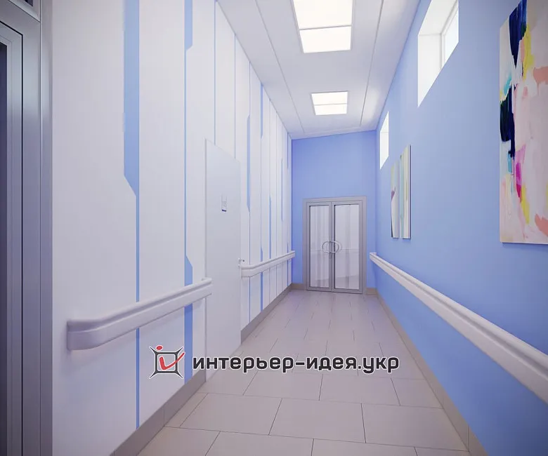 Разработка дизайну ресепшн и коридора в Медицинском центре