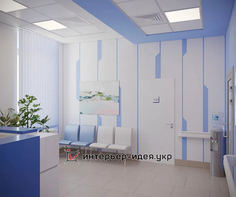 Разработка дизайну ресепшн и коридора в Медицинском центре
