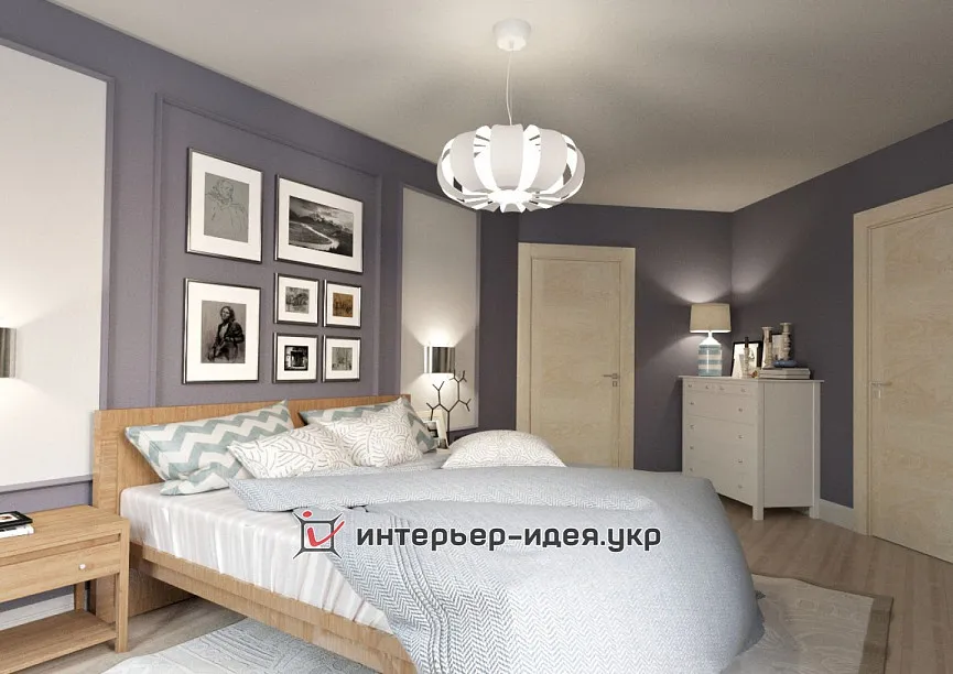 Дизайн спальни в лавандовом цвете